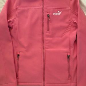 Adorable Girls Pink Softshell Puma Jacket (L)
